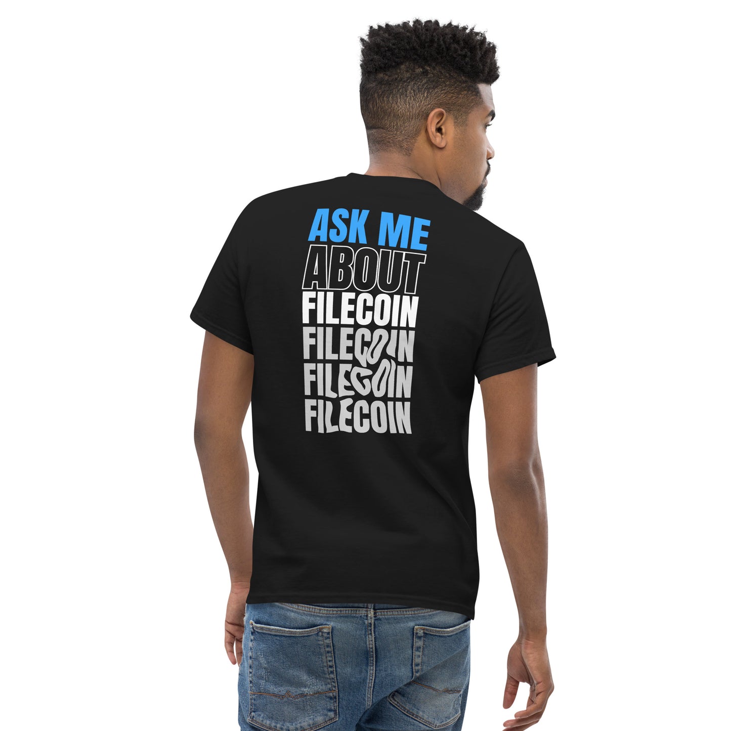 "Ask Me About Filecoin" Unisex classic black tee