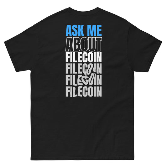 "Ask Me About Filecoin" Unisex classic black tee