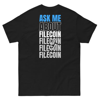"Ask Me About Filecoin" Unisex classic black tee