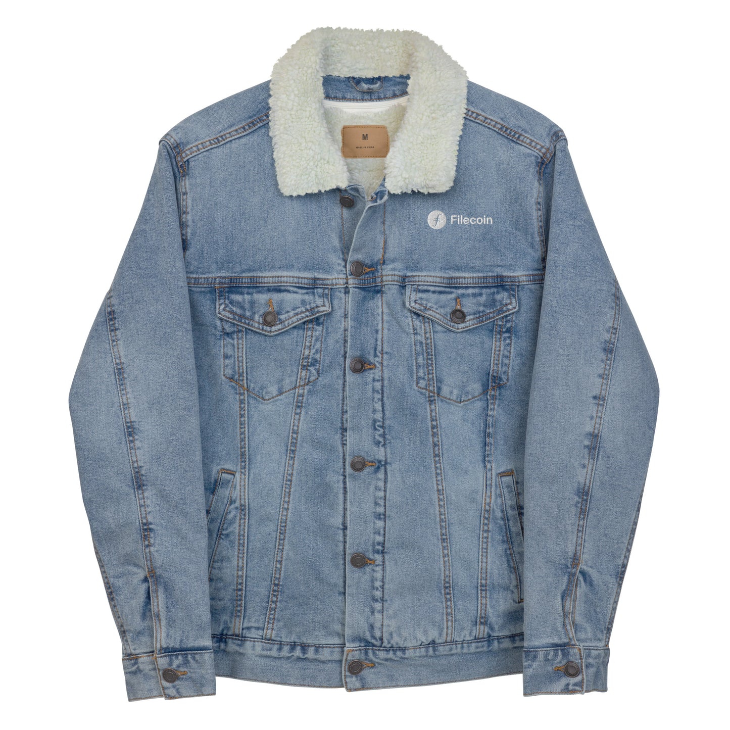 Filecoin Unisex denim sherpa jacket